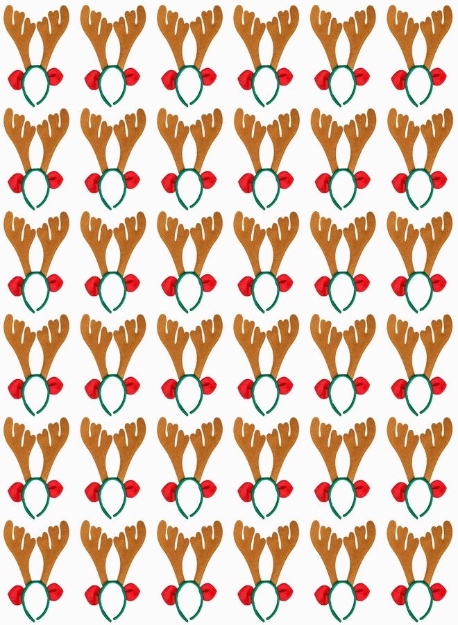 ماكس فن مجموعة ماكس فن المكونة من 36 قطعة من عصابات رأس على شكل قرون غزال الرنة، مثالية كهدية في حفلات عيد الميلاد للأطفال. - Image 1